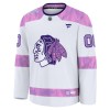 Chicago Blackhawks Fanatics Hockey Fights Cancer Practice Custom 2024-25 Weiss Trikot - Herren